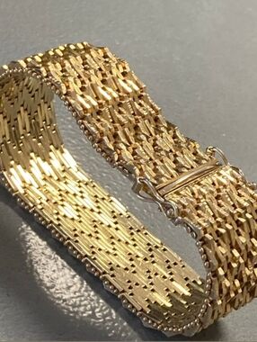 NEW 18K Gold Plated Link Mesh Bracelet Made in Italy